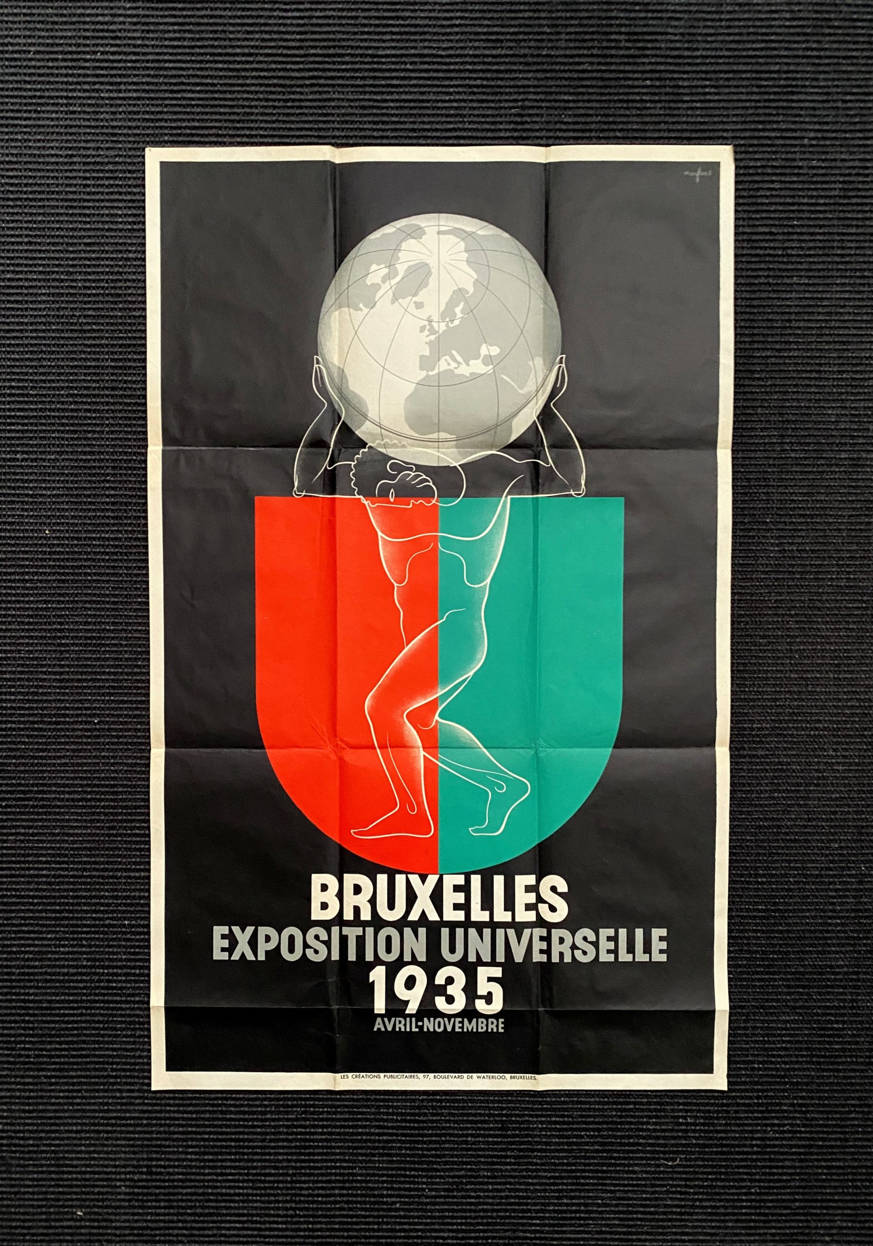 Leo Marfurt : signed poster for the Brussels International World