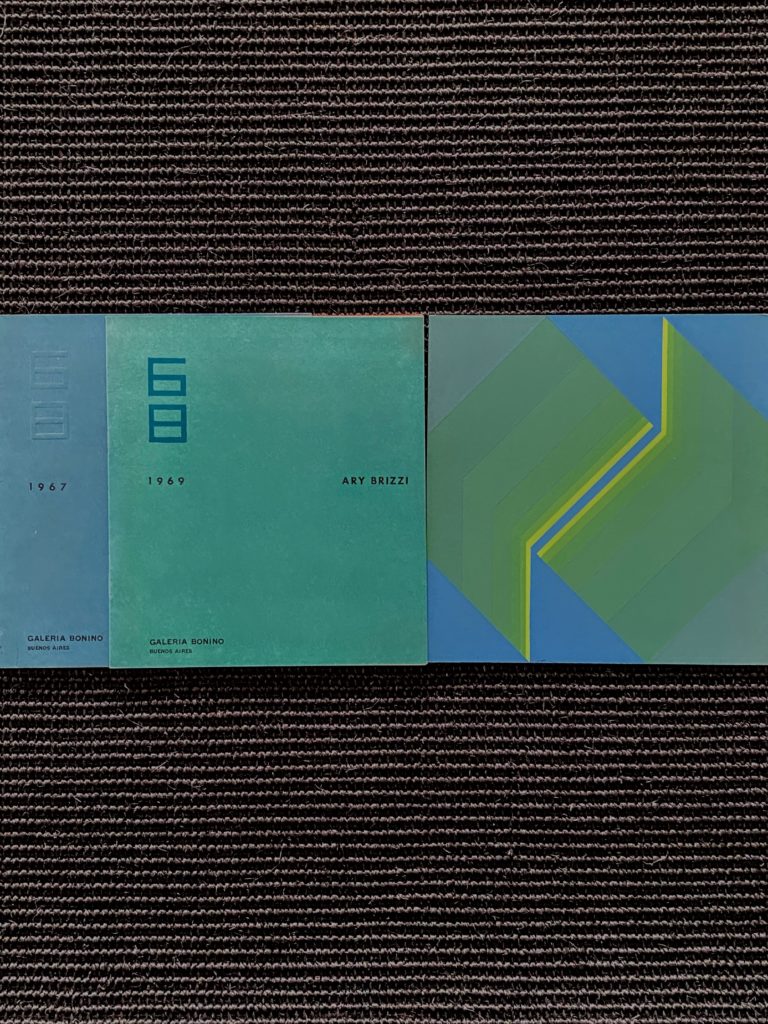 Ary Brizzi  : 2 exhibitions catalogues & 1 signed greeting card ( Galeria Bonino Buenos-Aires between 1967  – 1970 )