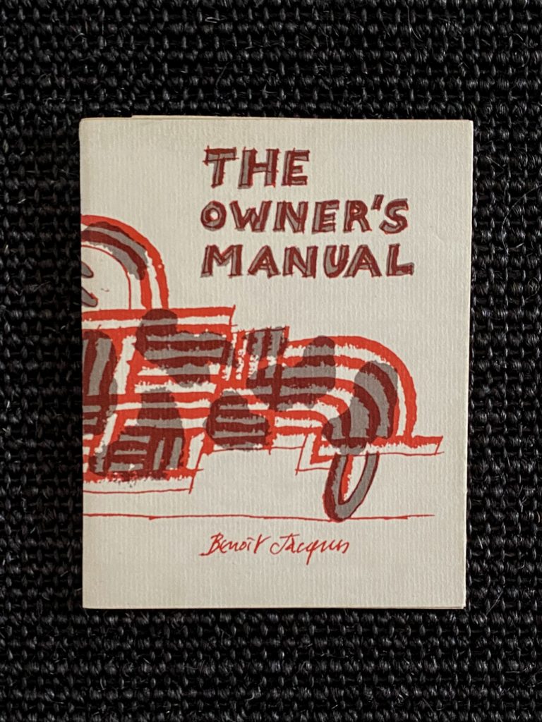 Benoît Jacques: The Owner’s Manual ( avec un dessin signé )  Réservé – On Hold